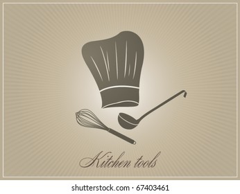 Design menu label. Kitchen tools