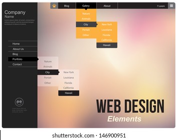 Design of the menu for a website. Creative web design