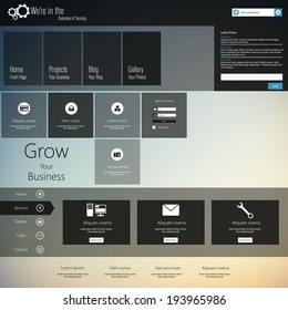 Design of the menu for a website. Creative web design 