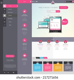 Design of the menu for a website. Creative web design 