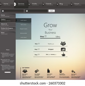 Design of the menu for a website. Creative web design 