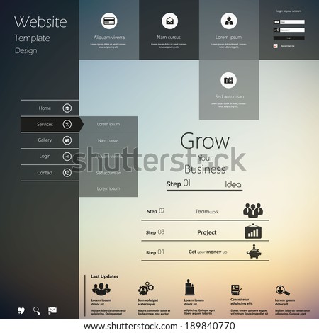 Design of the menu for a website. Creative web design 