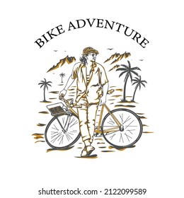 design merchandise with a casual bicycle theme which is perfect for your cloting business