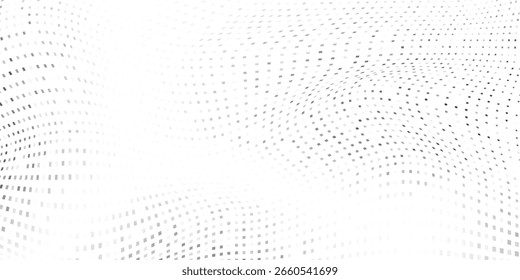 Design de malha pontilhada textura gradiente de meio-tom. Plano de fundo de ponto de polca de fuga. Ilustração de pontos repetitivos