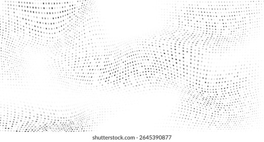 Desenhe a malha da textura de gradiente de meio-tom pontilhado do retângulo. Desaparecimento polca ponto moderno abstrato simples arte