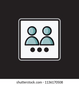 The design of message symbol in black and white frame.