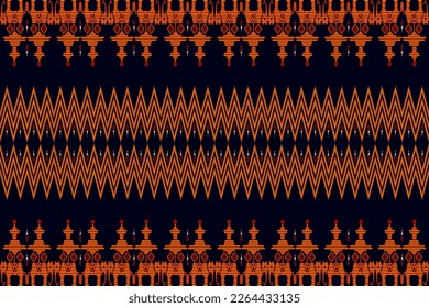 The design mimics ethnic tribal patterns. Geometric shapes are inspired by nature such as flowers, grass, animals. Designed for use in textile or printing applications.