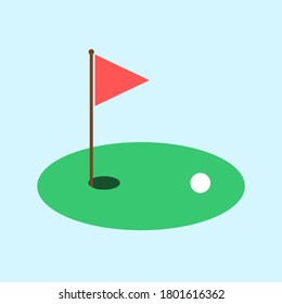 Design Of Mini Golf Icon, Sign, Or Symbol. Miniature Golf Flat Icon.