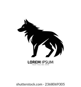 a design of minimal and abstract wolf logo coyote icon dog silhouette jackal vector