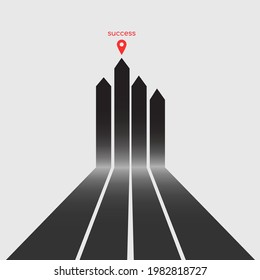 Design minimal black gradient arrow show success theme for formal presentation and life motivation