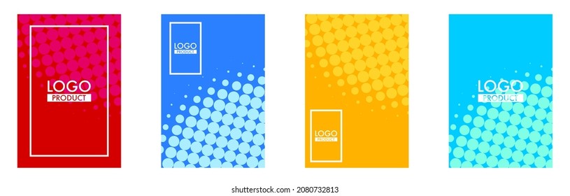 Design a minimal cover background set. Colorful set. Round shape with modern layout. Vector background. Product information presentation cover