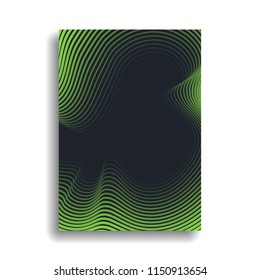 Design of a minimal cover for books, magazines, brochures, flyers with wavy lines forming a gradient. Vector background. Eps10