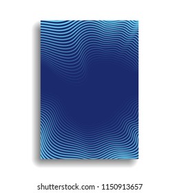 Design of a minimal cover for books, magazines, brochures, flyers with wavy lines forming a gradient. Vector background. Eps10