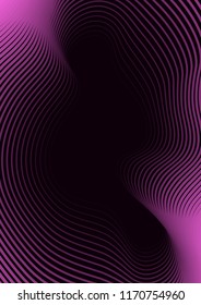 Design of a minimal cover for books, magazines, brochures, flyers with wavy lines forming a gradient. Vector background. Eps10