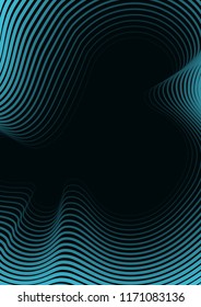 Design of a minimal cover for books, magazines, brochures, flyers with wavy lines forming a gradient. Vector background. Eps10