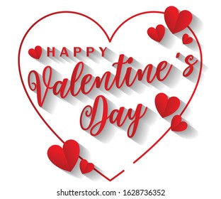 Design Minimal element for Happy Valentine's Day. Ready for your design, greeting card, banner. Vector illustration.
