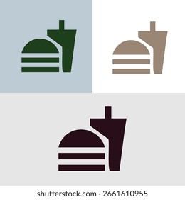 Design of minimal icon set showcasing stylized burgers in various colors and layouts ideal for food-related branding, mobile menus, or restaurant apps 