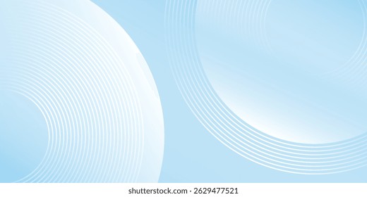 Design minimalist banner pastel colorful blue and white gradations. Circle effect background abstract illustration design
