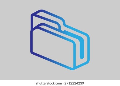 El diseño es minimalista y utiliza un gradiente de colores azules, pasando de un azul más oscuro a la izquierda a un azul más brillante y más claro a la derecha.
