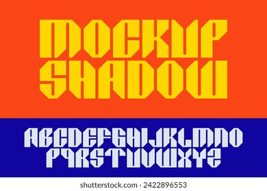 Diseño Mockup Shadow Typeface Alphabgraphy Typography Letra texto de letra