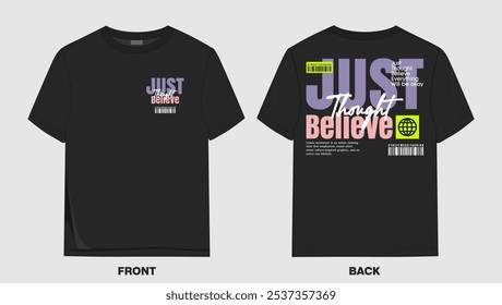 Design mockup t shirt arts typography front and back