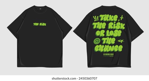 Design mockup t shirt oversize front and back street wear