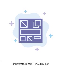 Design, Mockup, Web Blue Icon on Abstract Cloud Background. Vector Icon Template background