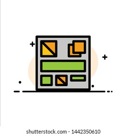 Design, Mockup, Web  Business Flat Line Filled Icon Vector Banner Template
