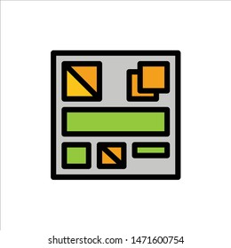 Design, Mockup, Web  Flat Color Icon. Vector icon banner Template