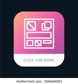 Design, Mockup, Web Mobile App Button. Android and IOS Line Version