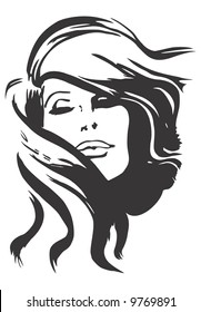 Design model of face, vector, illustration