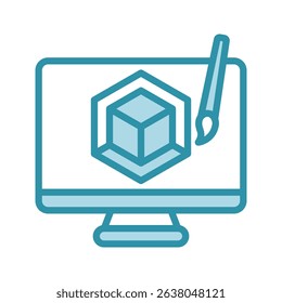 Design Model mini illustration dual tone color icon, use for research and development, education, industry, UI, UX kit, app and web development, digital or print.