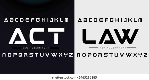 Design Modern abstract digital alphabet font. Minimal technology typography, Creative urban sport fashion futuristic font and with numbers. vector illustration.