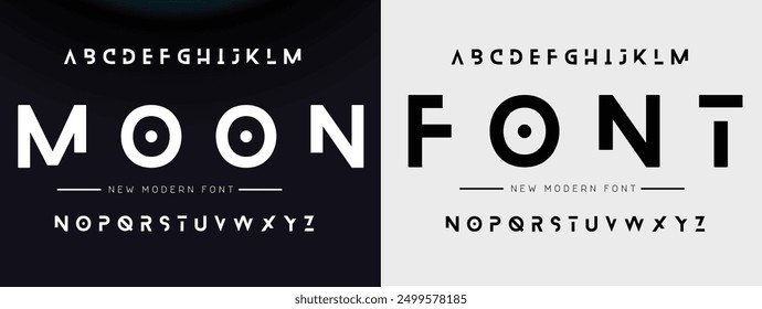 Design Modern abstract digital alphabet font. Minimal technology typography, Creative urban sport fashion futuristic font and with numbers. vector illustration.