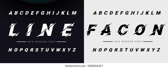 Design Modern abstract digital alphabet font. Minimal technology typography, Creative urban sport fashion futuristic font and with numbers. vector illustration.