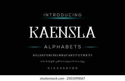 Design Modern abstract digital alphabet font. Minimal technology typography, Creative urban sport fashion futuristic font and with numbers. vector illustration.