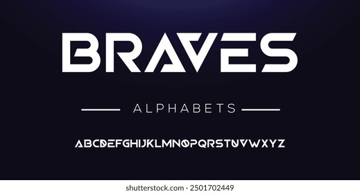 Design Modern abstract digital alphabet font. Minimal technology typography, Creative urban sport fashion futuristic font and with numbers. vector illustration.