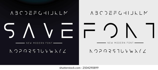 Design Modern abstract digital alphabet font. Minimal technology typography, Creative urban sport fashion futuristic font and with numbers. vector illustration.