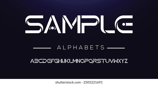 Design Modern abstract digital alphabet font. Minimal technology typography, Creative urban sport fashion futuristic font and with numbers. vector illustration.
