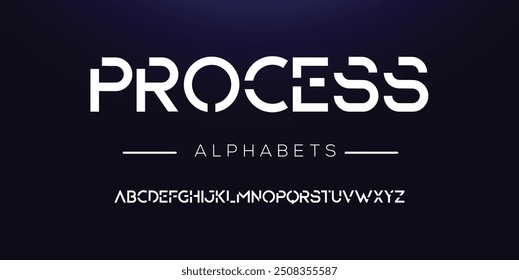 Design Modern abstract digital alphabet font. Minimal technology typography, Creative urban sport fashion futuristic font and with numbers. vector illustration.