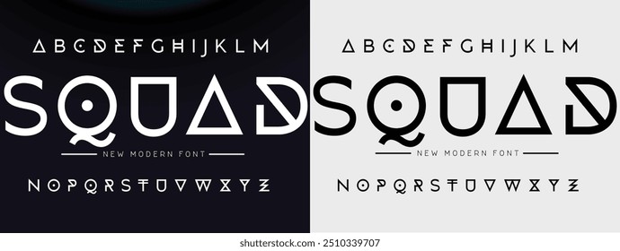 Design Modern abstract digital alphabet font. Minimal technology typography, Creative urban sport fashion futuristic font and with numbers. vector illustration.