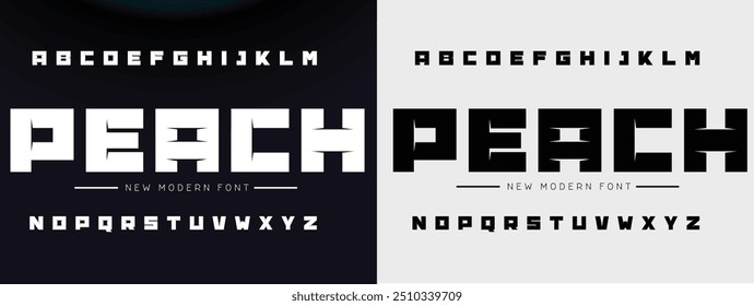 Design Modern abstract digital alphabet font. Minimal technology typography, Creative urban sport fashion futuristic font and with numbers. vector illustration.