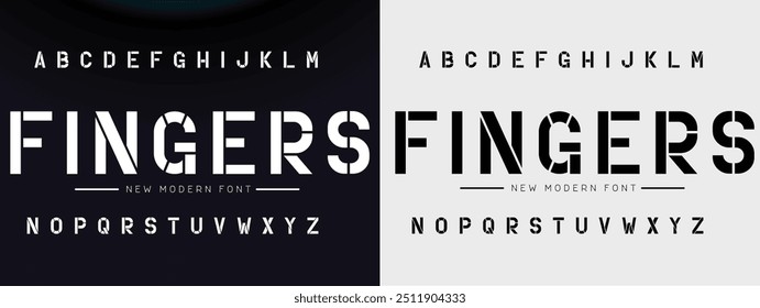 Design Modern abstract digital alphabet font. Minimal technology typography, Creative urban sport fashion futuristic font and with numbers. vector illustration.