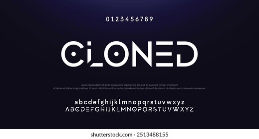 Design Modern abstract digital alphabet font. Minimal technology typography, Creative urban sport fashion futuristic font and with numbers. vector illustration.