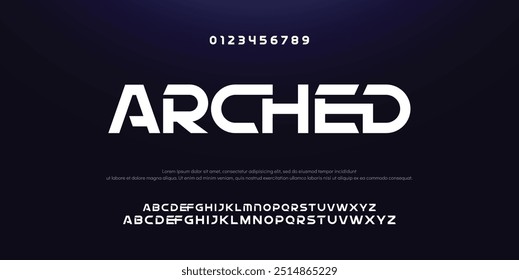 Design Modern abstract digital alphabet font. Minimal technology typography, Creative urban sport fashion futuristic font and with numbers. vector illustration.