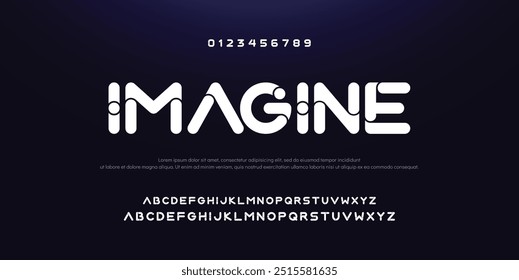 Design Modern abstract digital alphabet font. Minimal technology typography, Creative urban sport fashion futuristic font and with numbers. vector illustration.