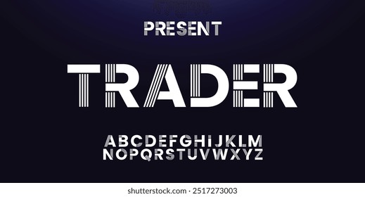 Design Modern abstract digital alphabet font. Minimal technology typography, Creative urban sport fashion futuristic font and with numbers. vector illustration.