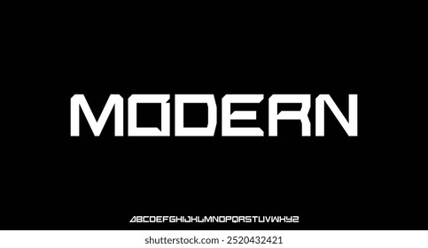 Design Modern abstract digital alphabet font. Minimal technology typography, Creative urban sport fashion futuristic font and with numbers. vector illustration.