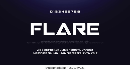 Design Modern abstract digital alphabet font. Minimal technology typography, Creative urban sport fashion futuristic font and with numbers. vector illustration.