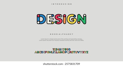 Design Modern colorfull minimal abstract alphabet fonts. Typography creative font. vector illustration